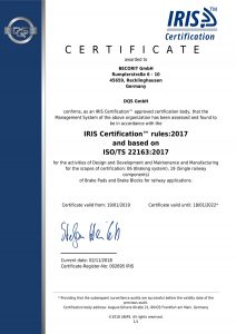 Becorit minőségbiztosítás IRIS